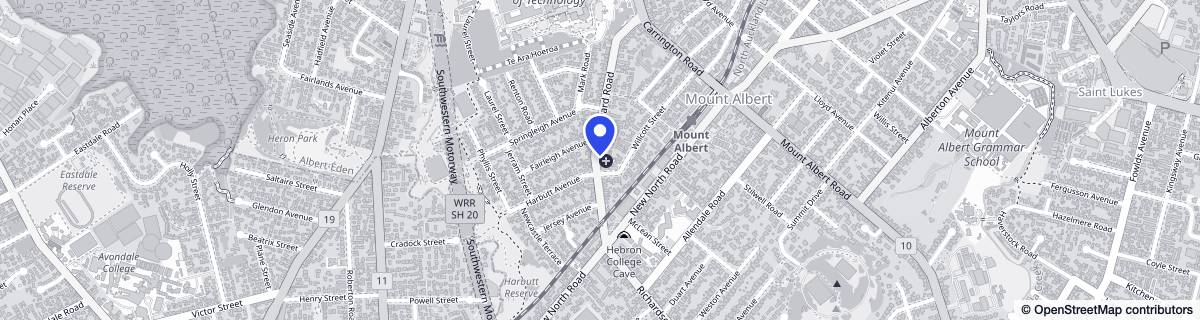 Street map around Aranui Home and Hospital