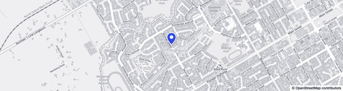 Street map around Aroha