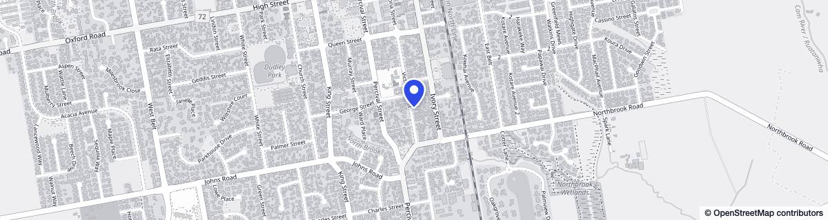 Street map around Bainswood on Victoria