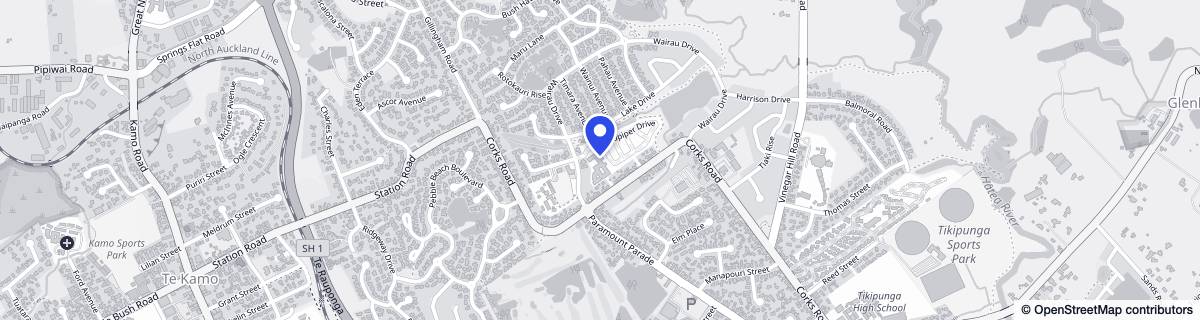 Street map around Bupa Tōtara Gardens Care Home