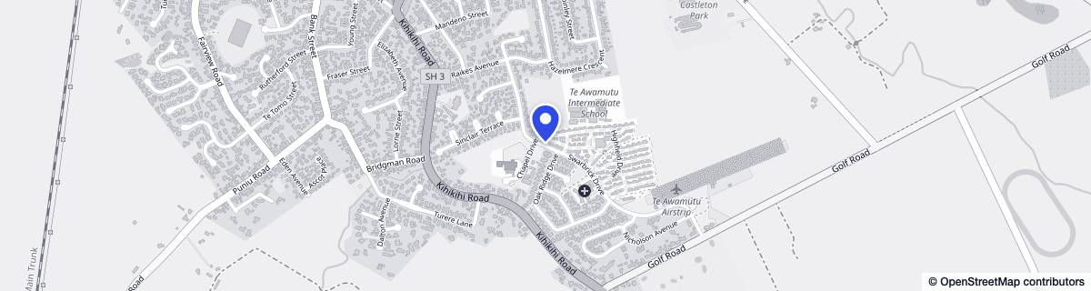 Street map around CHT Te Awamutu Care Home