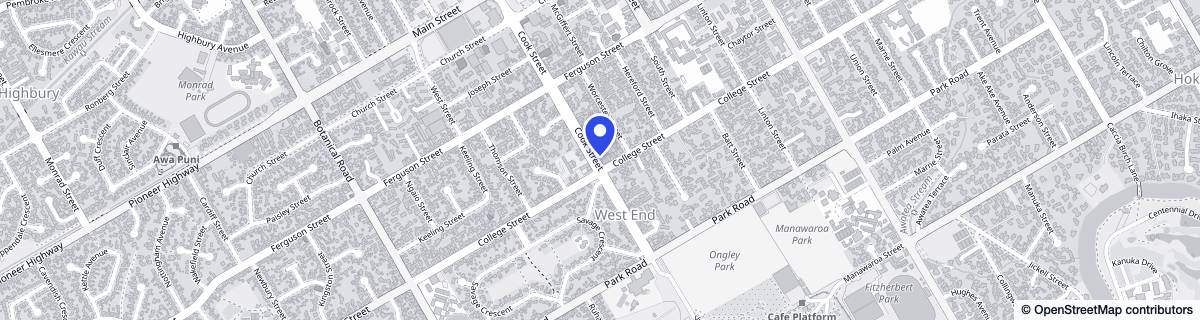 Street map around Cook Street Nursing Care Centre