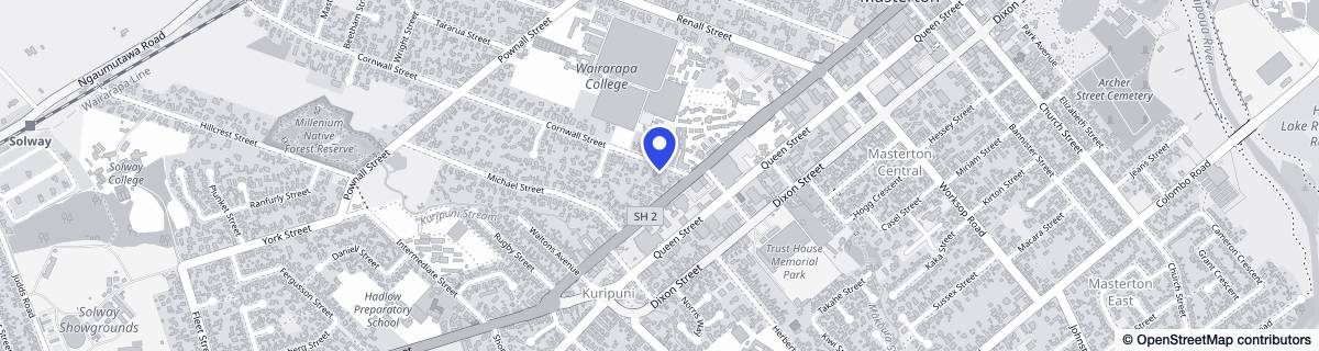 Street map around Cornwall Rest Home