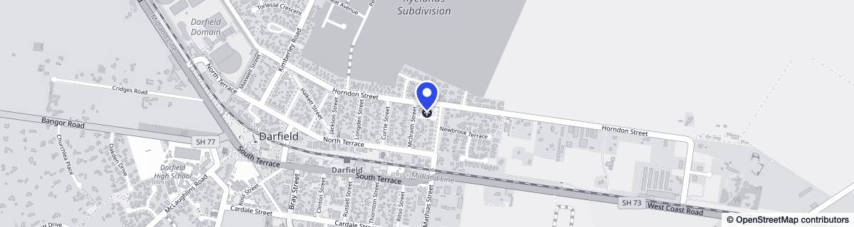 Street map around Darfield Hospital (Canterbury DHB)