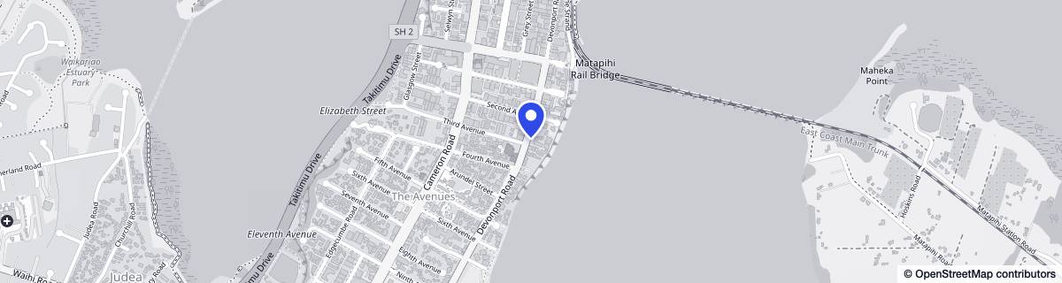 Street map around Devonport Palms