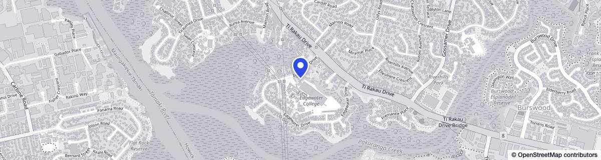 Street map around Edgewater Village - Metlifecare Care Home
