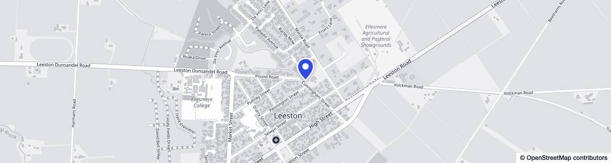 Street map around Ellesmere Hospital (CDHB)