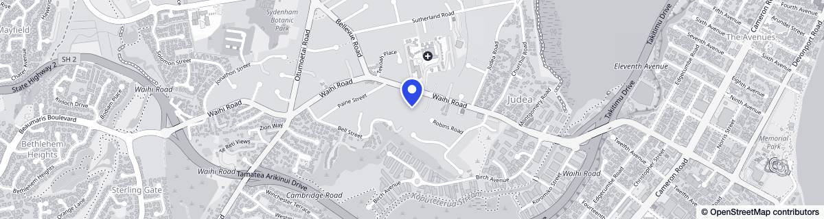 Street map around Elmswood