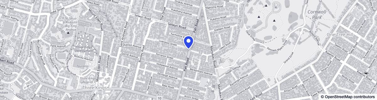 Street map around Epsom South Retirement Home