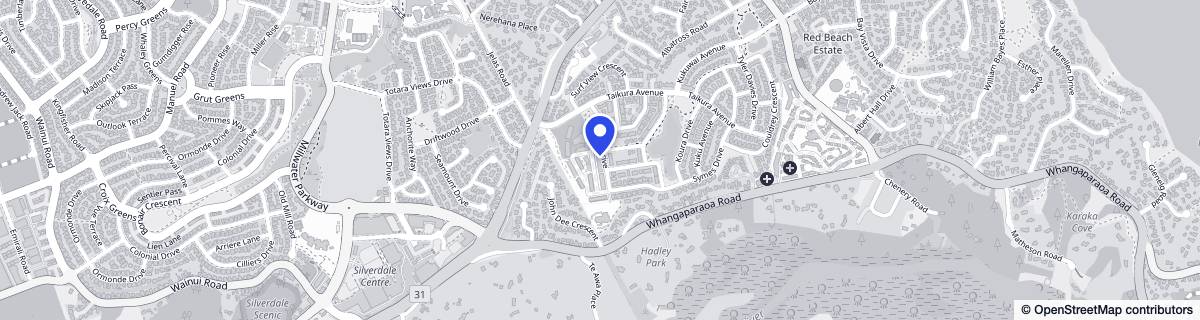 Street map around Gulf Rise - Metlifecare Care Home