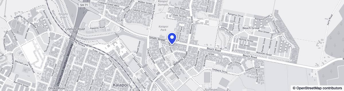 Street map around Kaiapoi Lifecare