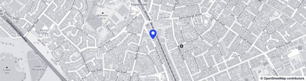 Street map around Kenderdine Park Hospital & Home