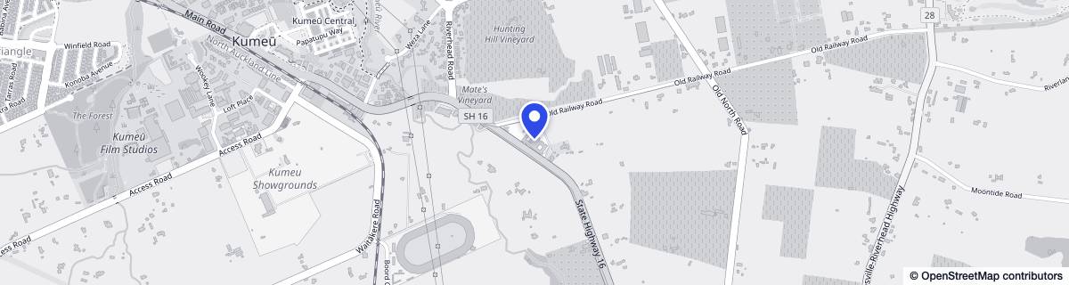 Street map around Vineyard Villa (Kumeu Village)