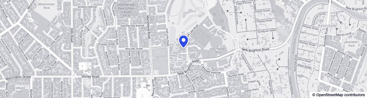 Street map around Lakewood