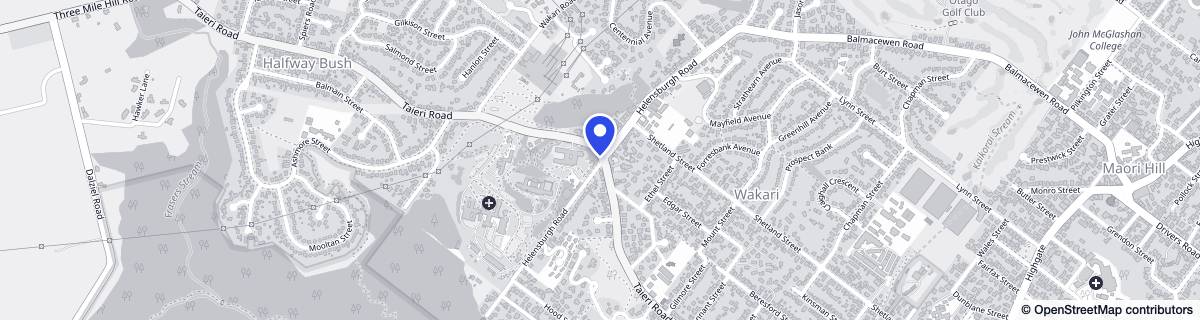 Street map around Leslie Groves Hospital