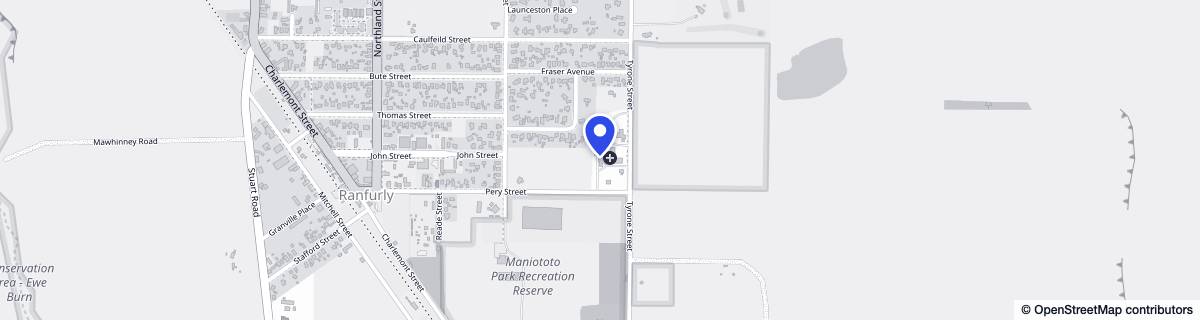Street map around Maniototo Health Service Ltd (SDHB) Area Regional Hospitals