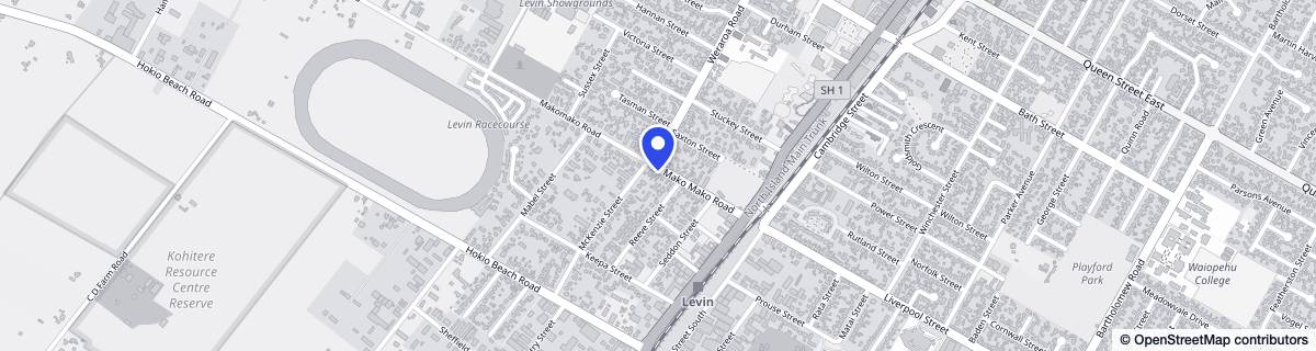 Street map around Millvale House Levin - Dementia Care NZ
