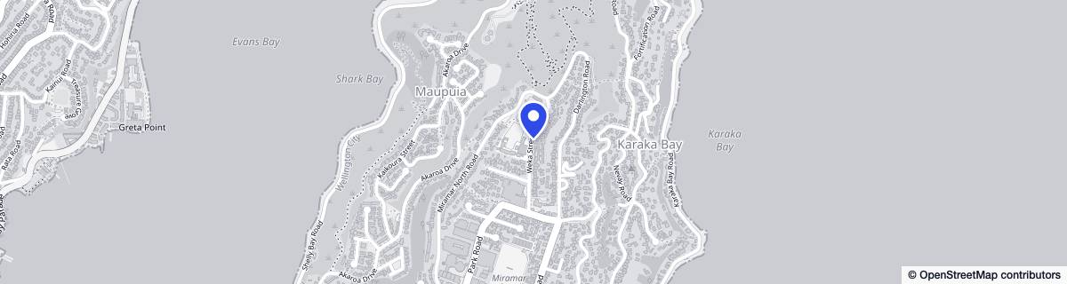 Street map around Millvale House Miramar