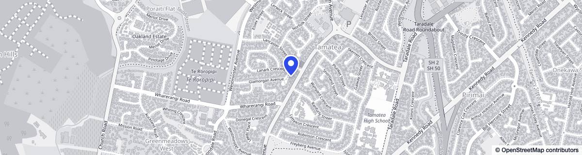 Street map around Millvale House Napier