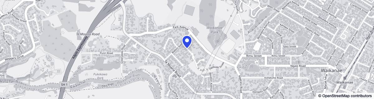Street map around Millvale House Waikanae - Dementia Care NZ
