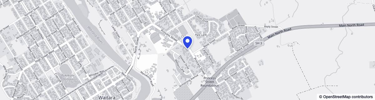 Street map around Norfolk Lodge Resthome