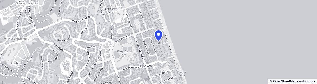 Street map around Orewa Beach