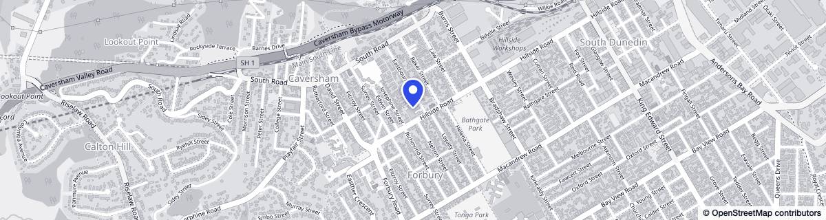 Street map around Radius Fulton