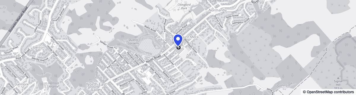Street map around Ross Home (a Presbyterian Support Otago Enliven home)