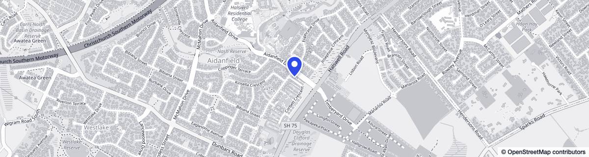 Street map around Ryman Anthony Wilding Care Centre