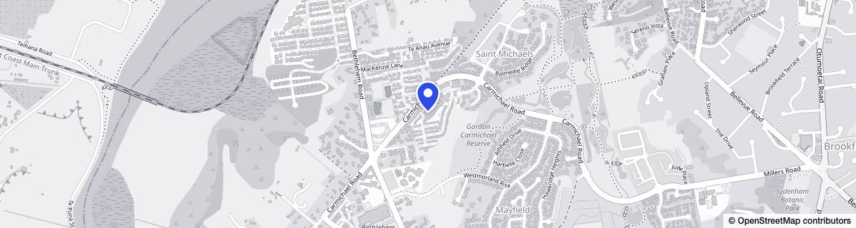 Street map around Ryman Bob Owens Care Centre