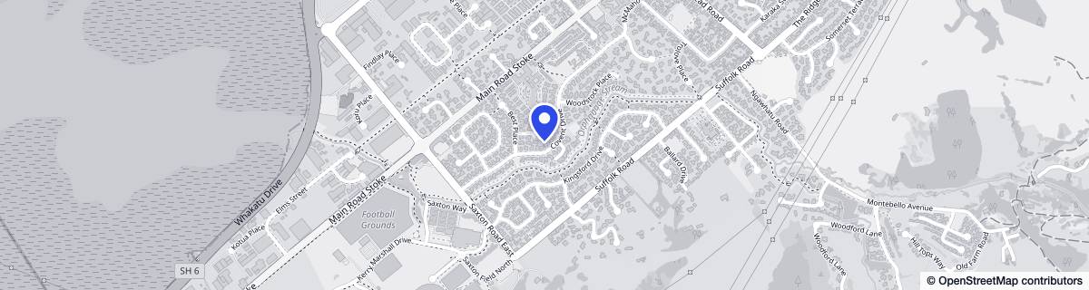Street map around Ryman Ernest Rutherford Care Centre