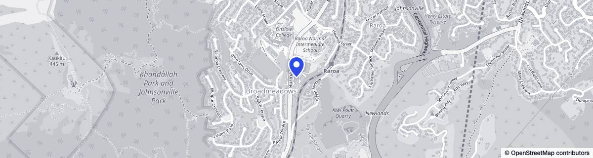 Street map around Ryman Malvina Major Care Centre