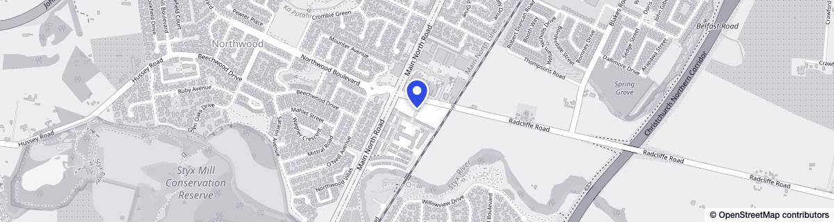 Street map around Ryman Richard Hadlee Care Centre