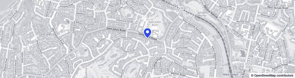Street map around Shalom Court