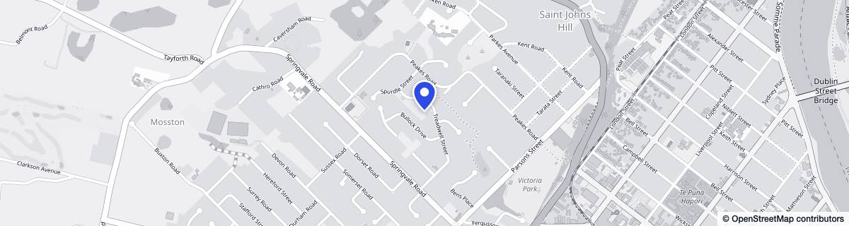 Street map around Springvale Manor Rest Home