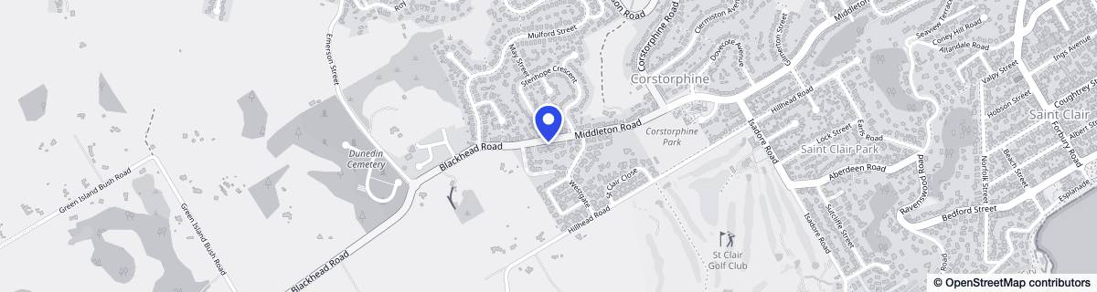 Street map around St. Clair Park Residential Centre