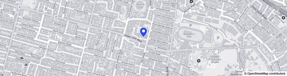 Street map around St Patrick's Rest Home and Hospital