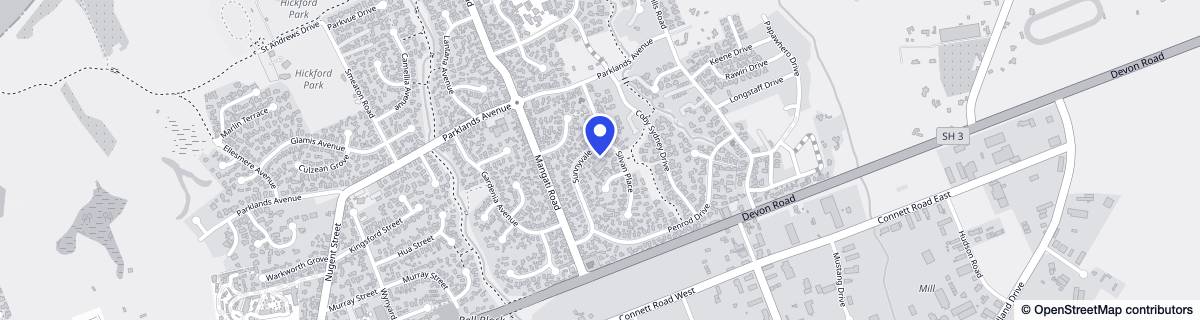 Street map around Sunhaven