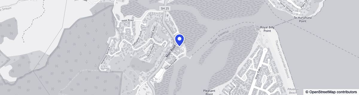 Street map around Tairua Residential Care Ltd