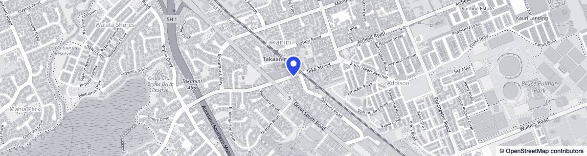 Street map around Takanini Lodge