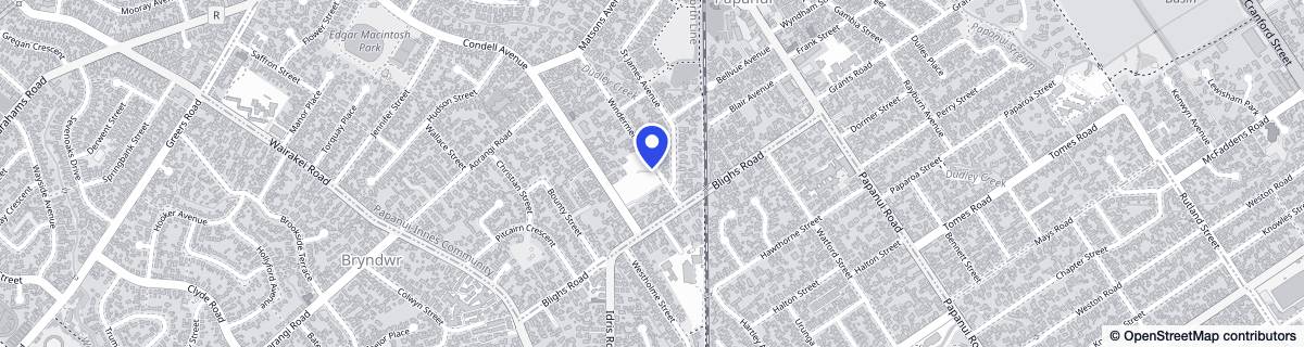 Street map around The Bellevue