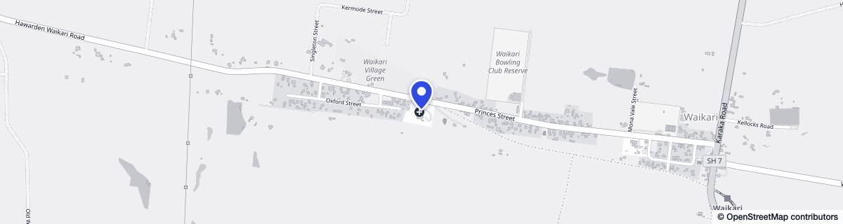 Street map around Waikari Hospital (Canterbury DHB)