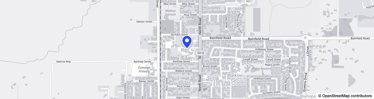 Street map around Waikiwi Gardens Rest Home