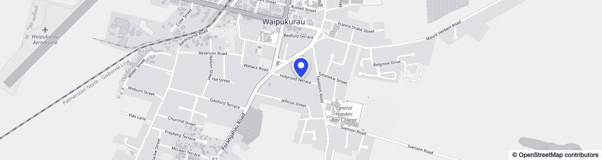 Street map around Woburn Waipukurau