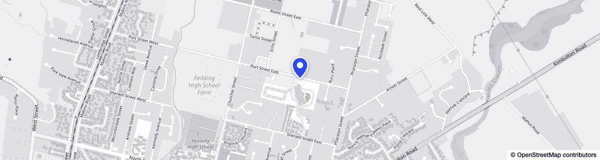 Street map around Woodlands of Feilding
