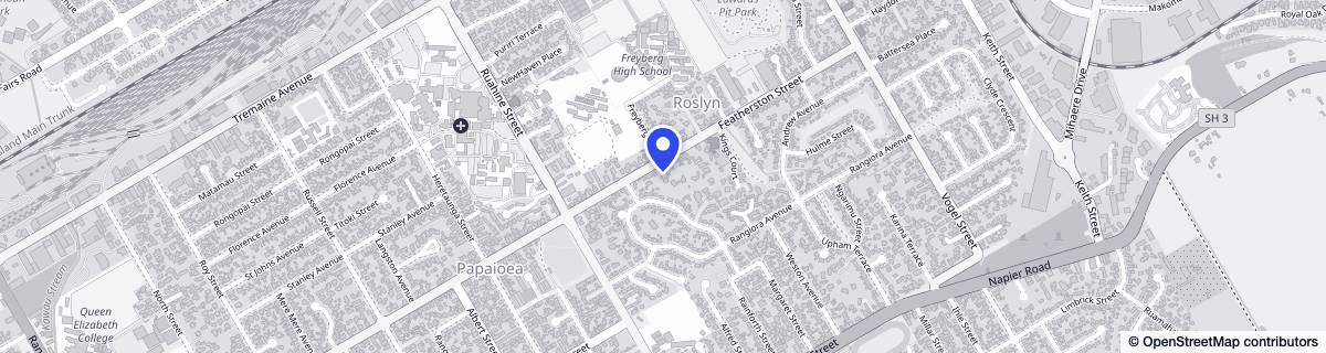 Street map around Woodlands of Palmerston