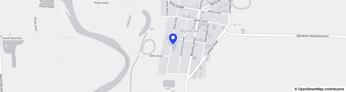 Street map around Wyndham & Districts Community Rest Home