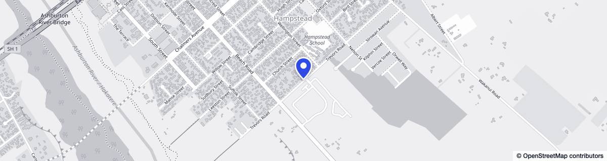 Street map around Ashburton Freedom Lifestyle Villages