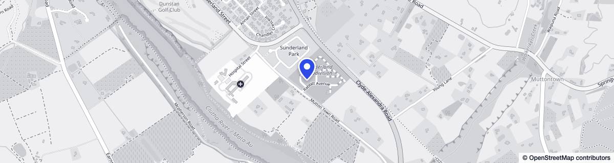 Street map around Aurum on Clutha
