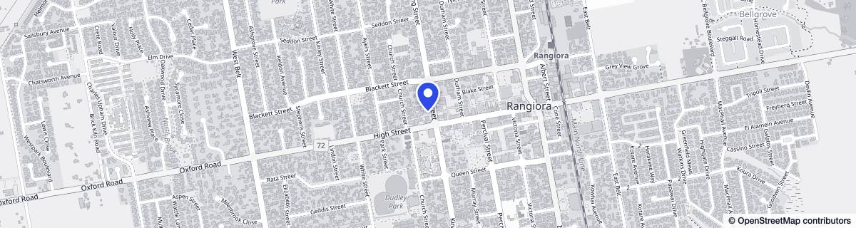 Street map around Bainswood House - Rangiora Lifecare